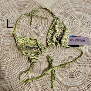 NWT L CIA.MARITIMA green gold sequin string snake